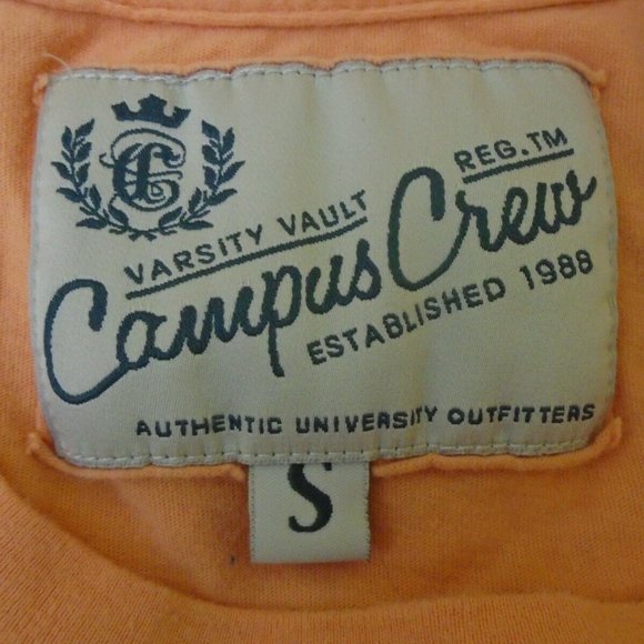 Campus Crew Orange Crew Neck Spell Out Women's T - Picture 6 of 6